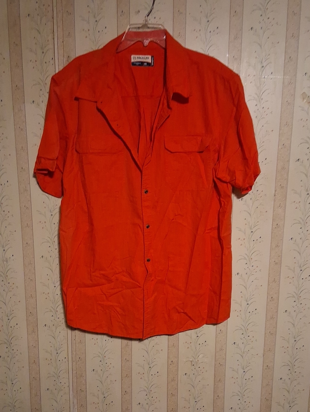 Magellan Outdoors Orange Short Sleeve Button Down Shirt